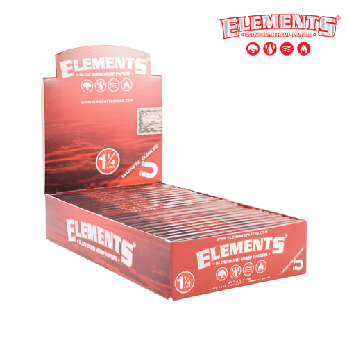 ELEMENTS RED 1 1/4 SLOW BURNING WITH MAGNET ENCLOSURE