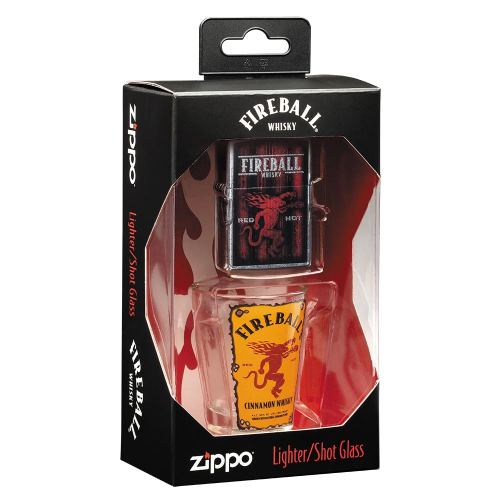 Zippo Fireball® Shot Glass & Lighter Gift Set