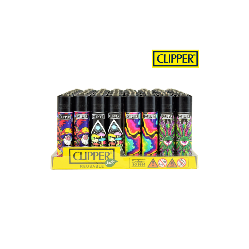 (48x) Clipper Lighters PSYCHEDELIC 8