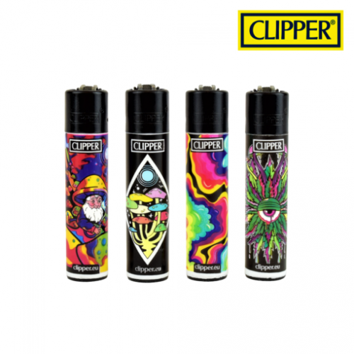 (48x) Briquet Clipper PSYCHEDELIC 8