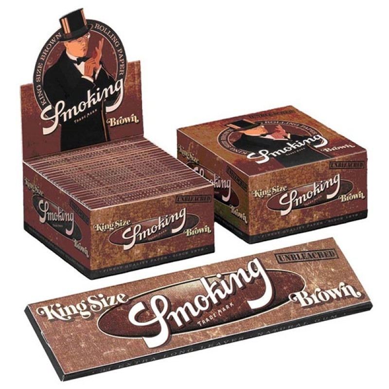 (50) SMOKING BROWN KING SIZE UNBLEACHED PAPER