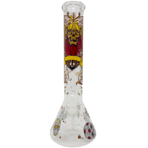 14.5" Crânes du Jour des Morts Beaker Bong (5mm)