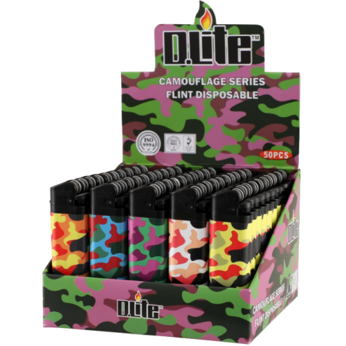 (50x) DUCO FLINT DISPOSABLE LIGHTER - CAMOUFLAGE