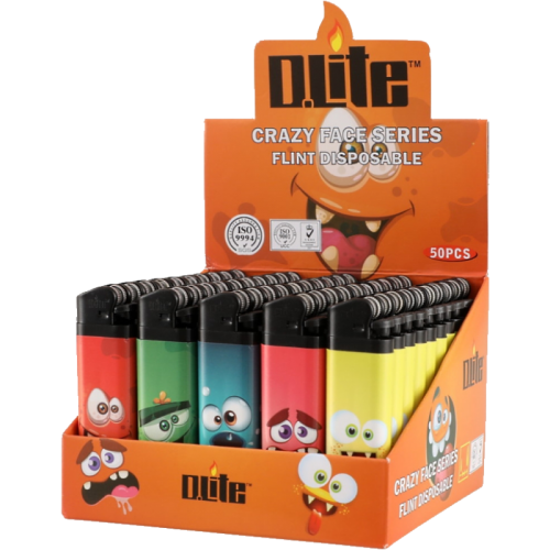 (50x) FLINT DISPOSABLE LIGHTER - CRAZY FACES