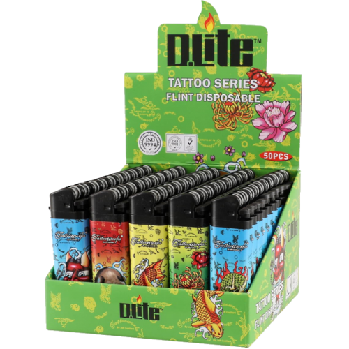 (50x) FLINT DISPOSABLE LIGHTER - TATTOO