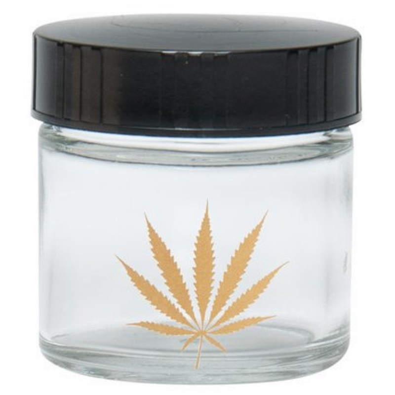 Clear Screw-Top Jar - Gold Leaf