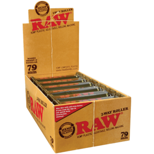(12x) 79MM ROULEUSE RAW EN PLASTIQUE DE CHANVRE AJUSTABLE 2-WAY