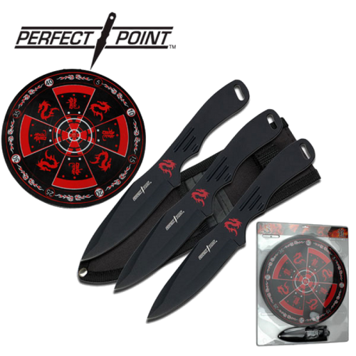PERFECT POINT THROWING KNIFE SET 8" OVERALL