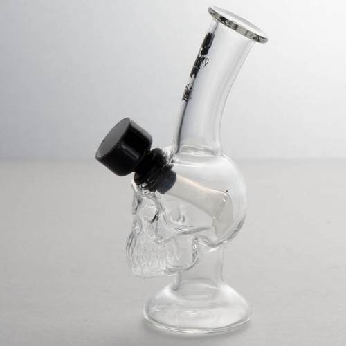 5" 2.5MM Glass water pipe with silicon downsteam and ceramic bowl