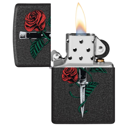 ZIPPO CONCEPTION TATTOO ROSE ET DAGUE