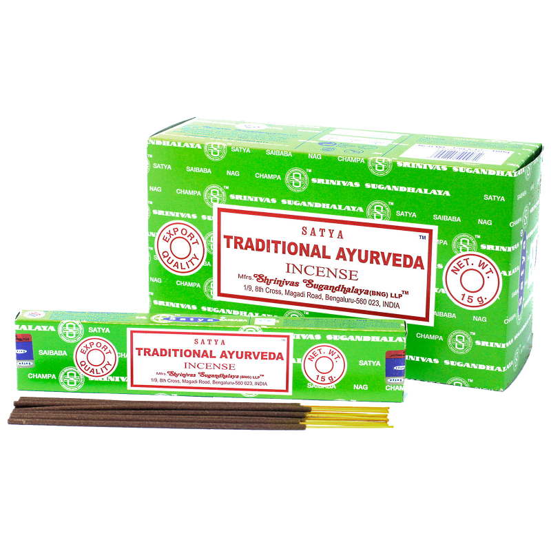 (12x) 15G ENCENS SATYA TRADITIONAL AYURVEDA