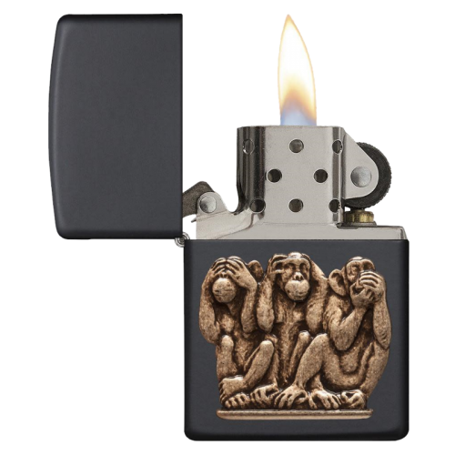 ZIPPO THREE MONKEYS DESIGN