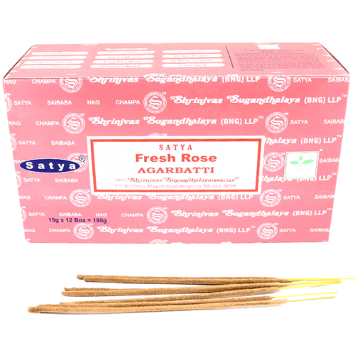 (12x) 15G SATYA INCENSE FRESH ROSE