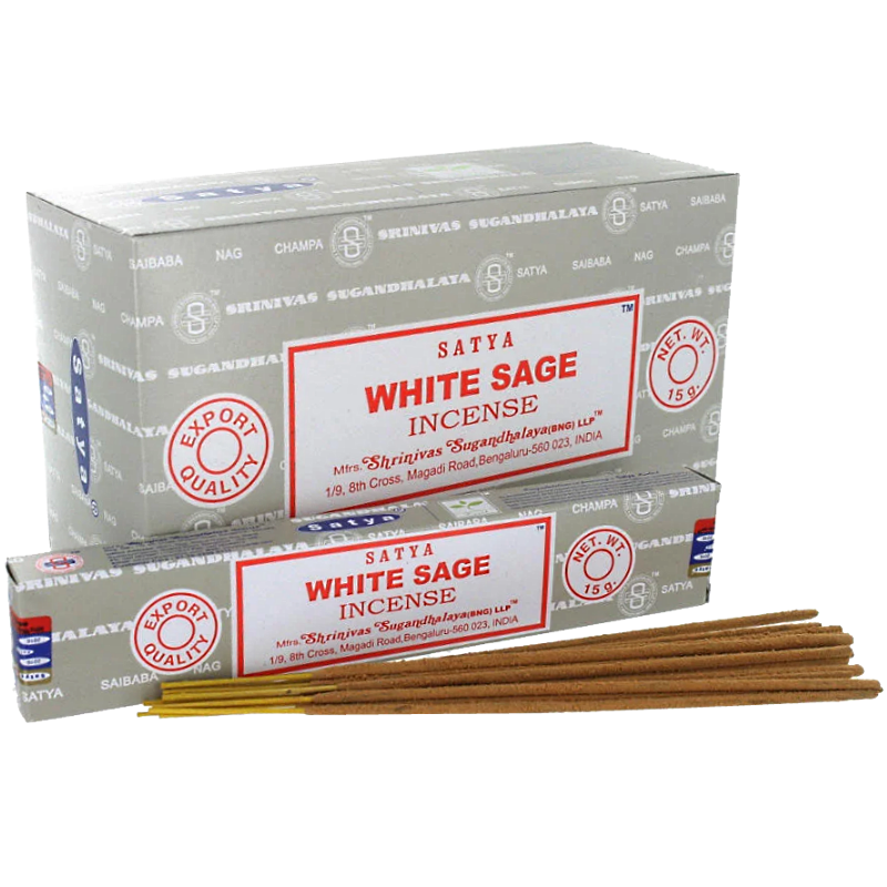 (12x) 15G ENCENS SATYA WHITE SAGE