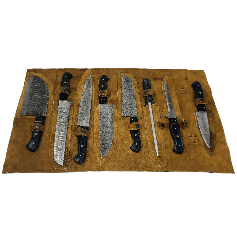 HAND FORGED DAMASCUS STEEL PAKISTANI KITCHEN KNIFE SET
