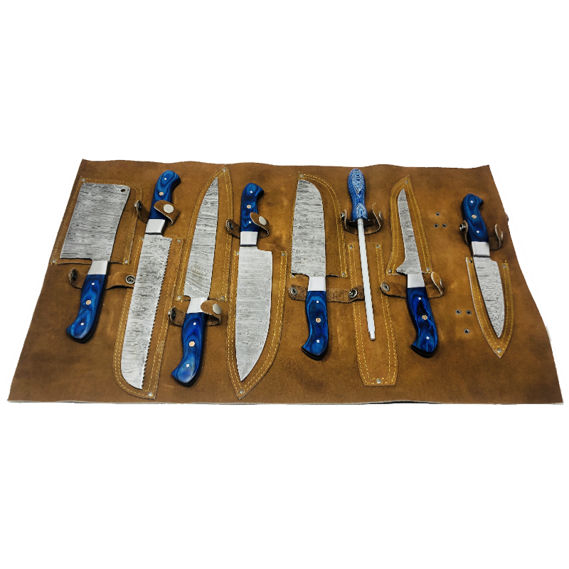 HAND FORGED DAMASCUS STEEL PAKISTANI KITCHEN KNIFE SET