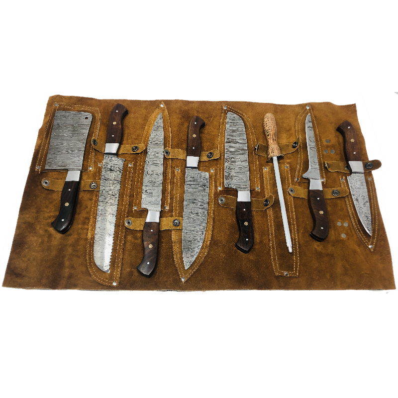HAND FORGED DAMASCUS STEEL PAKISTANI KITCHEN KNIFE SET