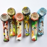 SILICONE AND GLASS HAND PIPE GRAFFITI STYLED