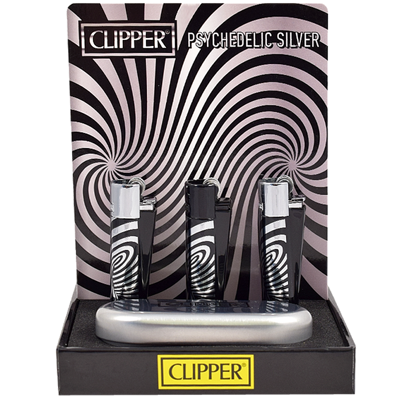 CLIPPER PSYCHEDELIC SILVER METAL LIGHTERS COLLECTION