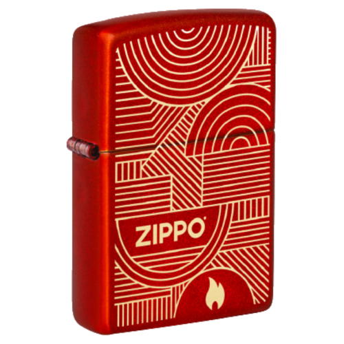 ZIPPO METALLIC RED ABSTRACT DESIGN