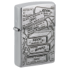 ZIPPO BRUSHED CHROME STAMPS DESIGN