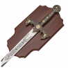 47" BLADESUSA - CHEVALIERS DES TEMPLIERS - ÉPÉE MÉDIÉVALE AVEC PLAQUE D’EXPOSITION