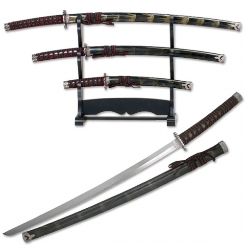 BLADESUSA - 3 PIECE SWORD SET WITH DISPLAY STAND
