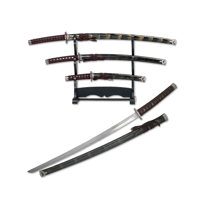 BLADESUSA - 3 PIECE SWORD SET WITH DISPLAY STAND