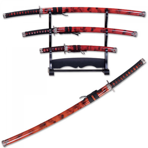 BLADESUSA - 3 PIECE SWORD SET WITH DISPLAY STAND