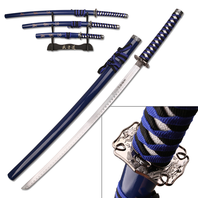 40" SAMURAI SWORD SET, ENSEMBLE DE 3 PIÈCES (KATANA)