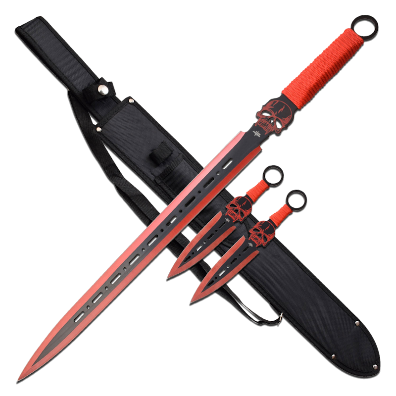 26.25" FANTASY MASTER - FANTASY SWORD WITH 2 THROWING KNIVES