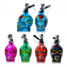 86mm Glass water pipe skull colored