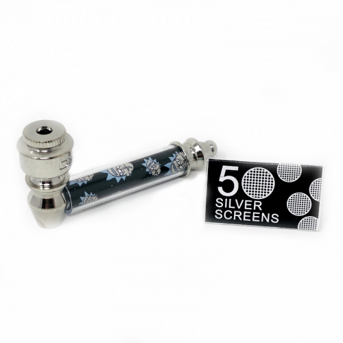 84mm METAL PIPE ON BLISTER CARD WITH SCREENS (x5)