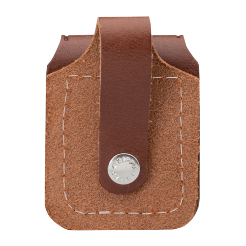 ( BRUN ) ZIPPO POCHETTE EN CUIR AVEC BOUCLE DE CEINTURE