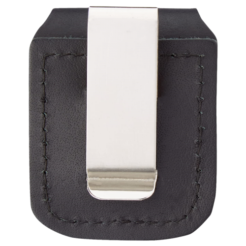 ( NOIR ) ZIPPO POCHETTE EN CUIR AVEC CLIP