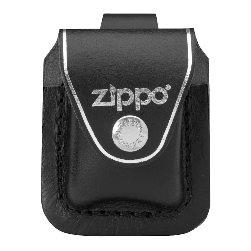 ( BLACK ) ZIPPO LEATHER POUCH WITH BELT LOOP