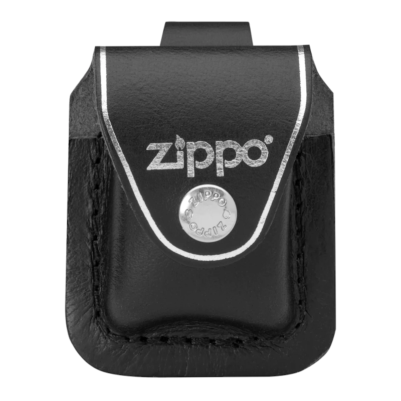 ( NOIR ) ZIPPO POCHETTE EN CUIR AVEC BOUCLE DE CEINTURE