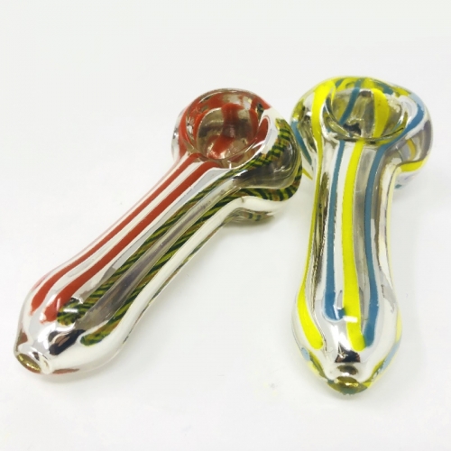 3'' Mirror metalic shine glass pipe