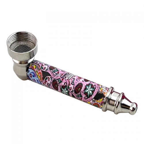 PIPE EN MÉTAL IMPRIMÉ À L'EAU 80mm SUR CARTE AVEC GRILLES (x5)