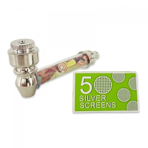 PIPE EN MÉTAL 80mm SUR CARTE AVEC GRILLES (x5)