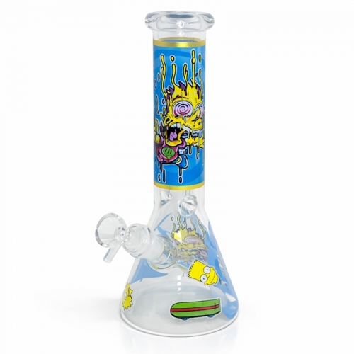 10" SIMPSONS BONG BEAKER EN VERRE