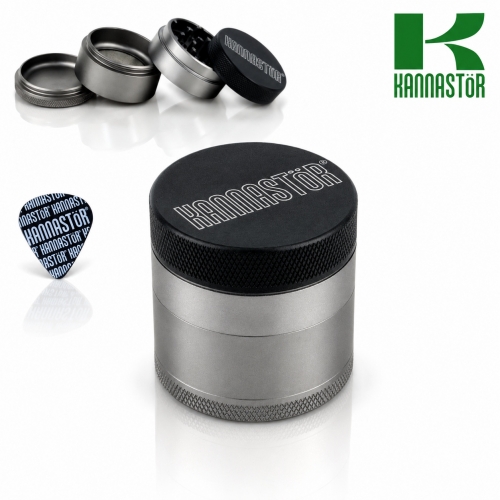 1.5" KANNASTÖR SOLID TOP WITH SOLID BODY 4 PIECE GRINDER – GUNMETAL