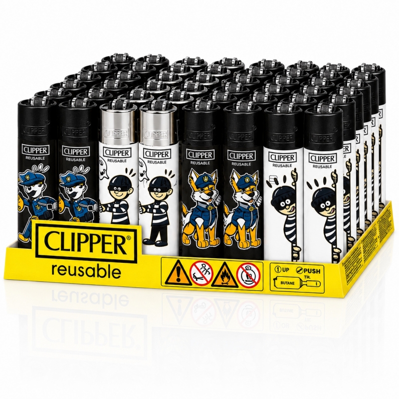 48CT - CLIPPER COPS AND ROBBERS LIGHTERS