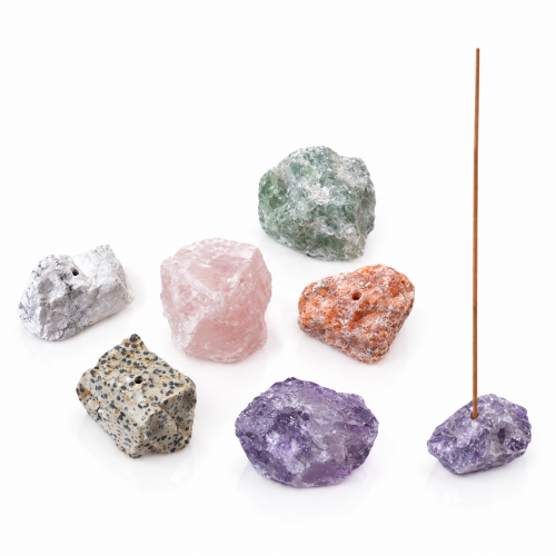 BRÛLE-ENCENS EN PIERRE DE CRISTAL NATUREL