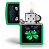 ZIPPO LUCKY CAT CLOVER DESIGN
