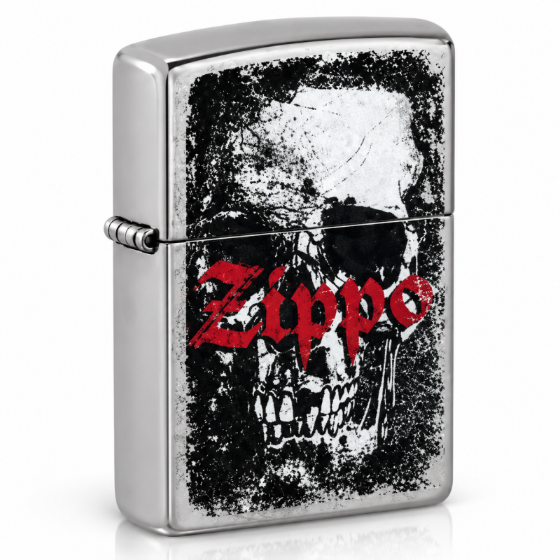ZIPPO SKULL CHROME DESIGN