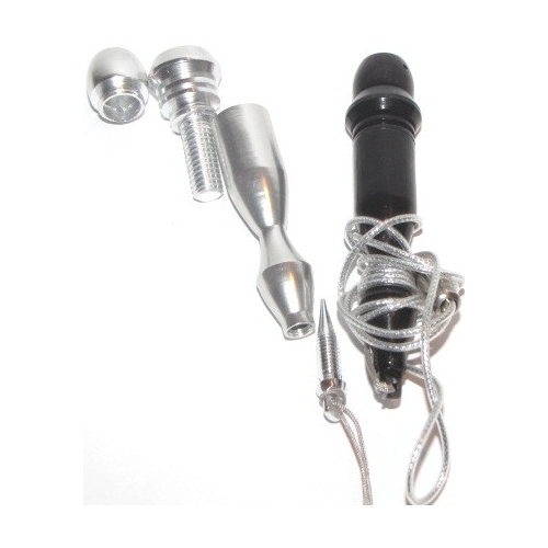 Metal pipe with necklace