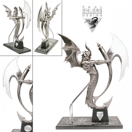 14.5" FANTASY AXE + MARBLE STAND