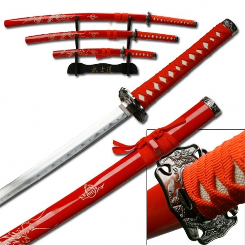 SAMURAI SWORD SET 40.5 "GLOBAL, SET DE 3 PIÈCES