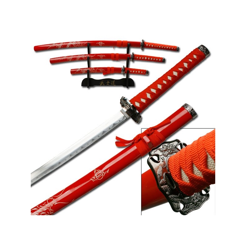 SAMURAI SWORD SET 40.5 "GLOBAL, SET DE 3 PIÈCES